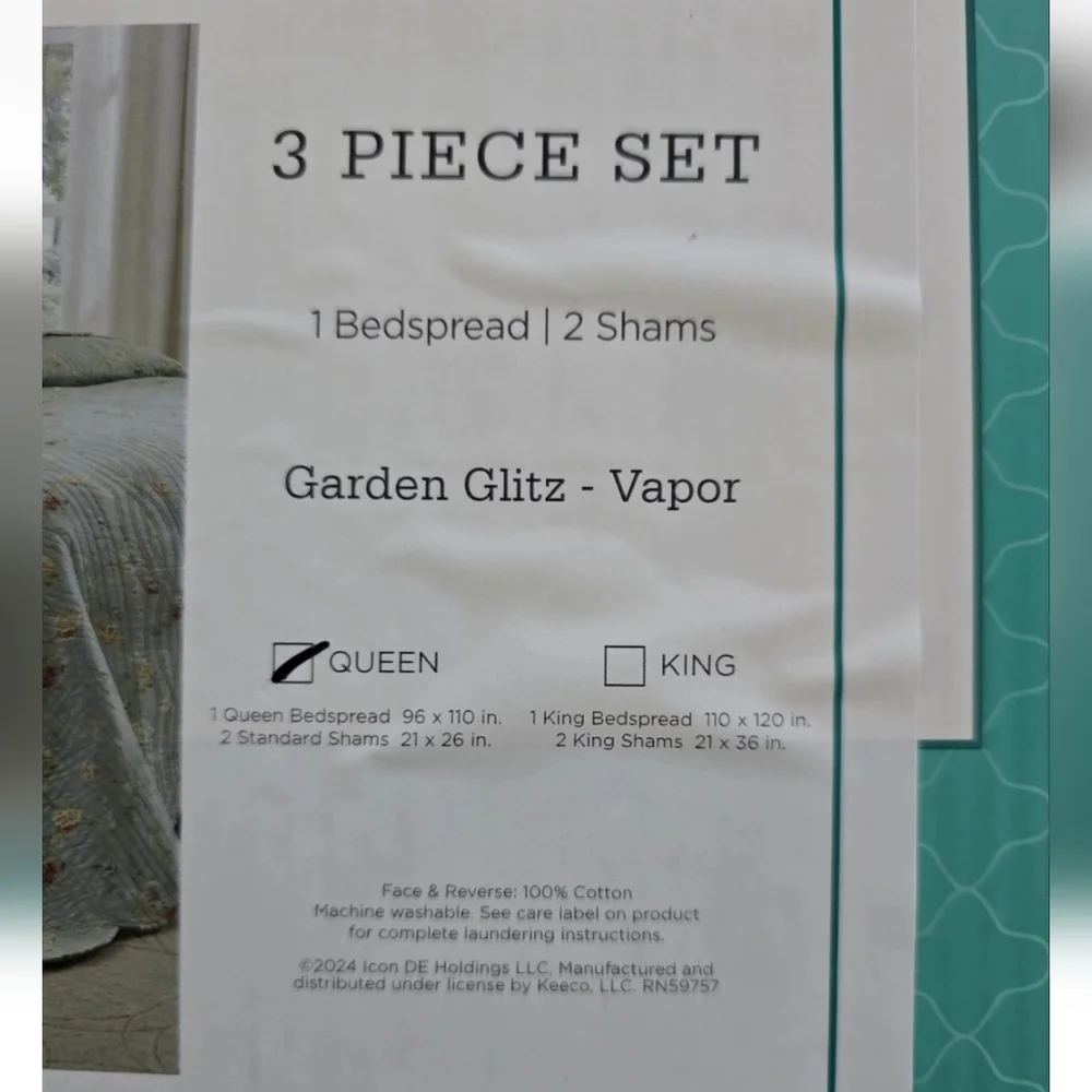 Waverly Garden Glitz ModernFarmhouse Floral 3-Piece Reversible Quilt Queen